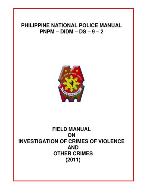 PHILIPPINE NATIONAL POLICE MANUAL PNPM DIDM DS 9 2.
